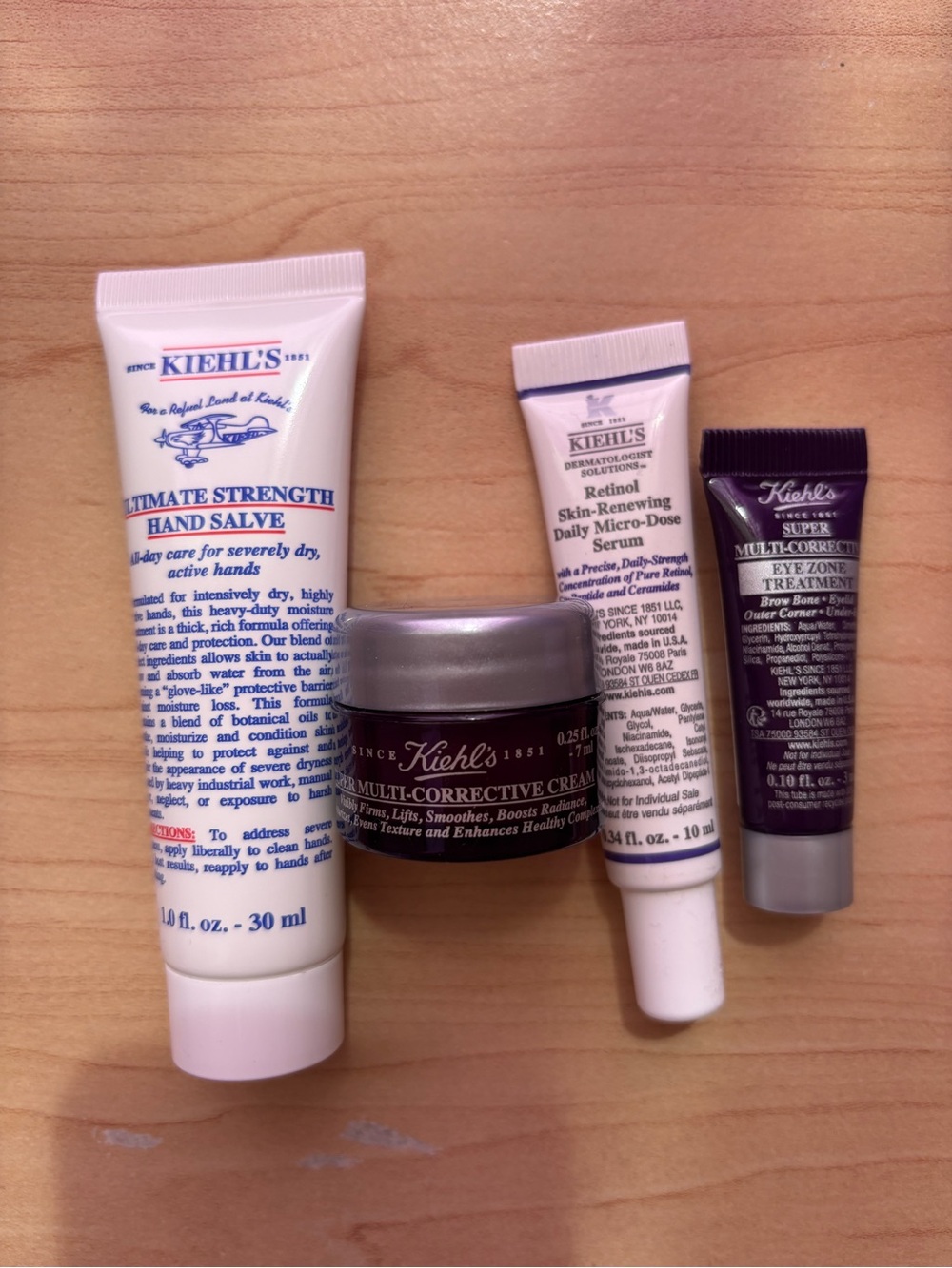 Kiehl's Skin Care Set - Ultimate Strength Hand Salve, Retinol Serum, Eye Cream